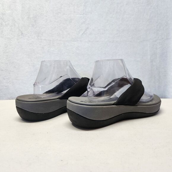 Clarks Flip Flop Sandals Womens 11 Cloudsteppers Thong Black Comfort Arla Glison - Picture 9 of 13